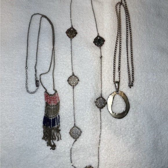 Jewelry - Silver and Gold Long Necklace Trio